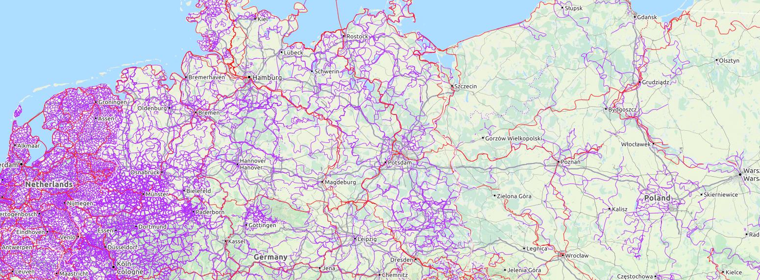 Porównanie tras w Holandii, Niemczech i Polsce