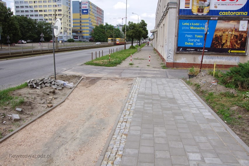Póki co droga dla rowerów powstanie jedynie do tego momentu - daje budowana będzie po zakończeniu centrum sportu Politechniki Łódzkiej.