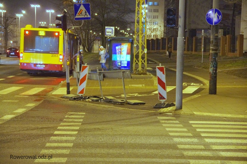 Widok skrzyżowania z ul. Radwańską w piątek 23 stycznia 2015