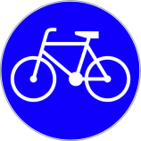 C-13 droga dla rowerów Znak nakazuje kierującemu rowerem jednośladowym jazdę drogą dla rowerów
