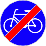 C-13a koniec drogi dla rowerów Znak oznacza koniec drogi przeznaczonej dla kierujących rowerami jednośladowymi.